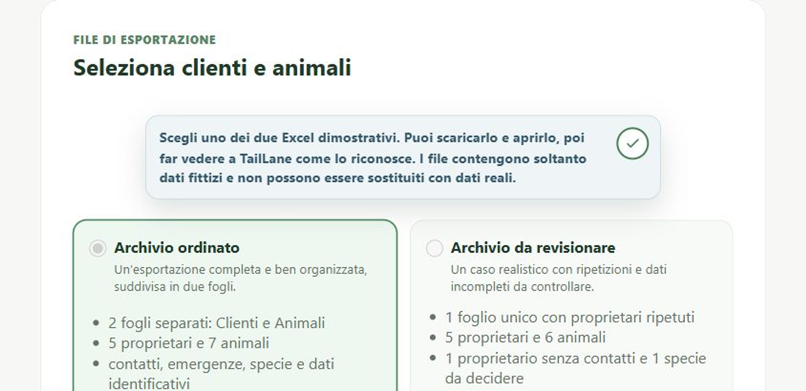 Synthetic Excel archives available in the TailLane public migration demo